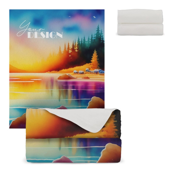 R-PET fleece deken sublimatie 120x150 cm 250g/m²