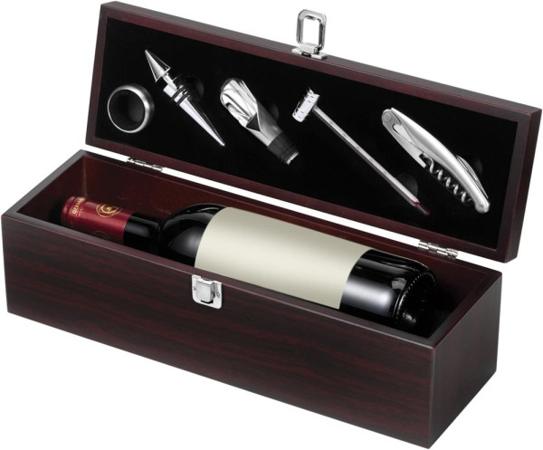 Wooden wijn cadeauset Nikita