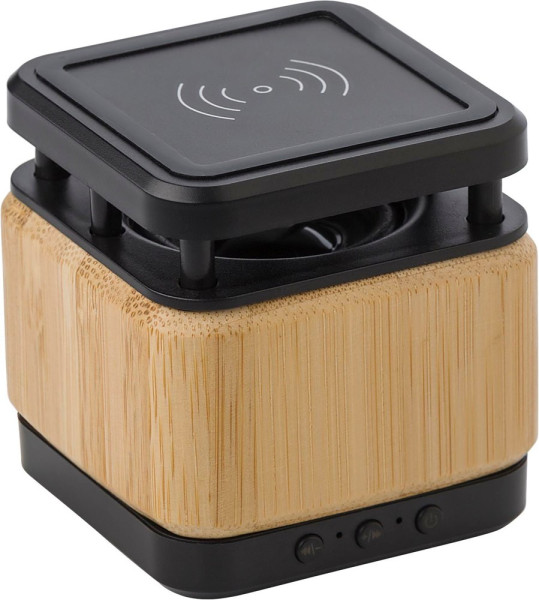 Bamboe en ABS draadloze speaker met lader Nova